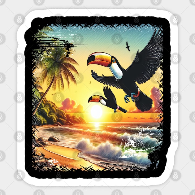 Toucan Dawn Sticker by BambooBox